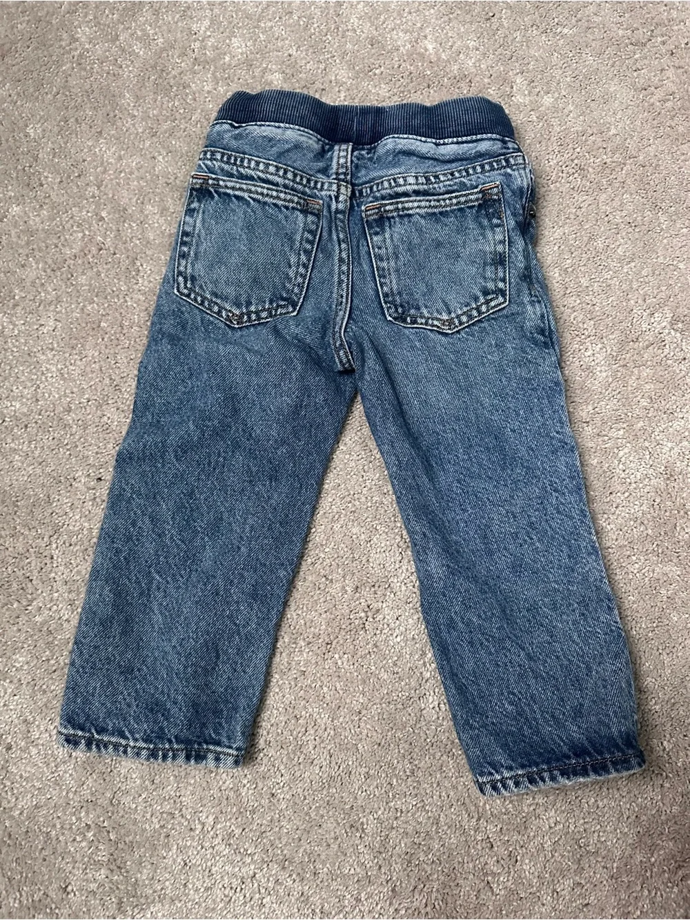GAP Boys Navy-Trim Distressed Denim Jeans
